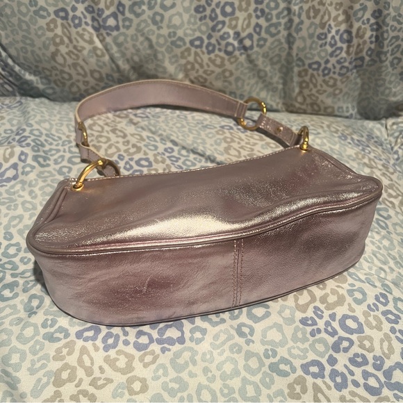 Vintage Pink Silver Juicy Couture Purse Y2K Shoulder Bag Handbag Satchel Heart - Picture 9 of 12